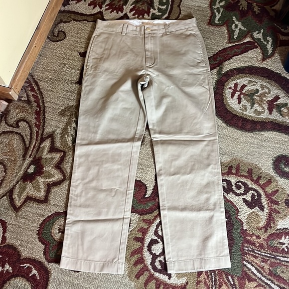 J CREW Size 31W x 30L Flat Front Chino 100% Cotton Comfort Khaki Casual $89 NEW - Picture 5 of 16